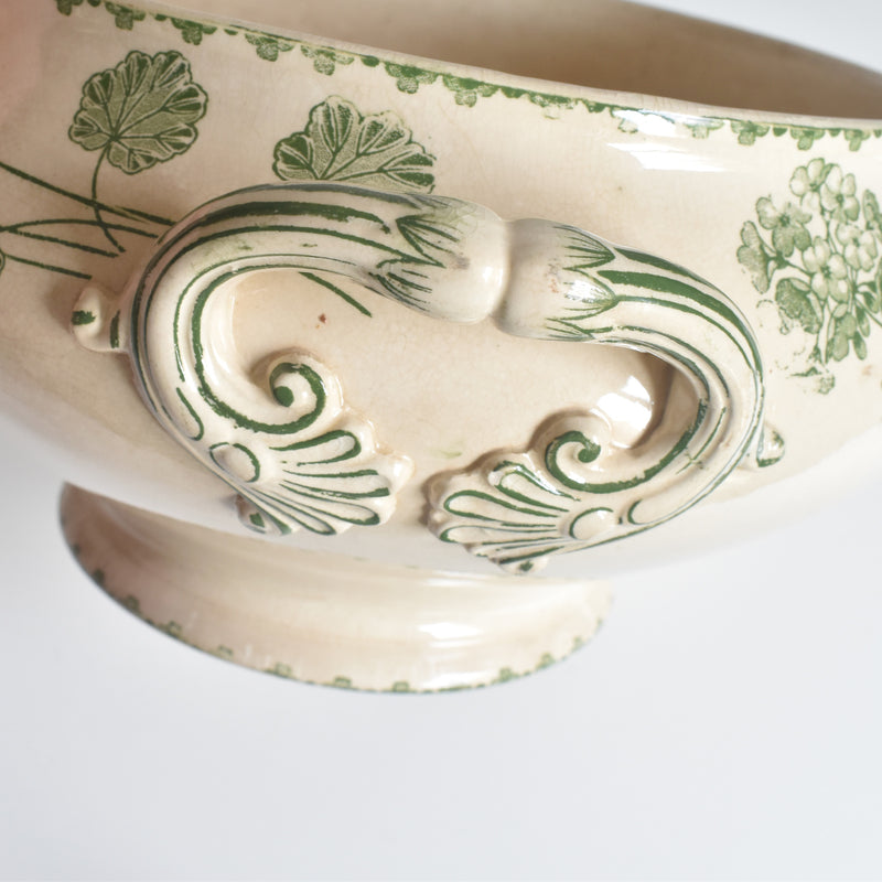 Antique Soup Tureen - U&C Sarreguemines Géranium