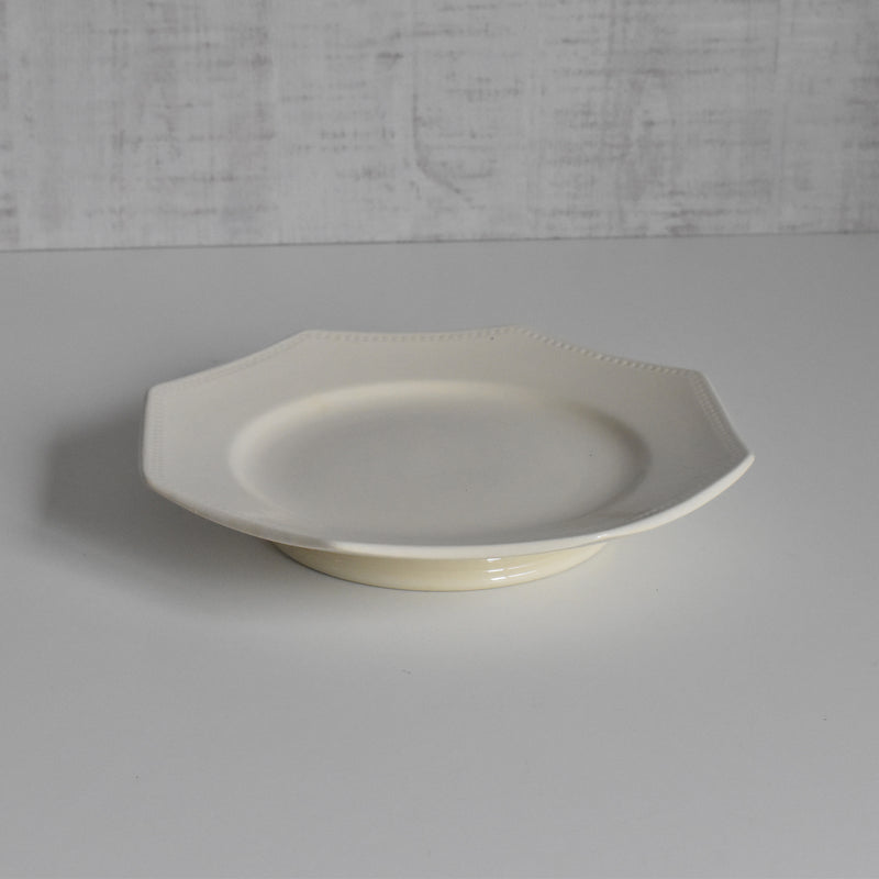 Vintage pedestal plate, Digoin & Sarreguemines, Octagonal