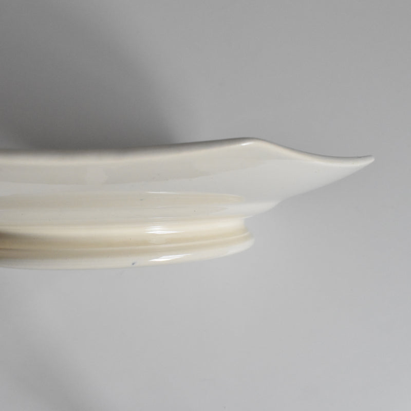 Vintage pedestal plate, Digoin & Sarreguemines, Octagonal