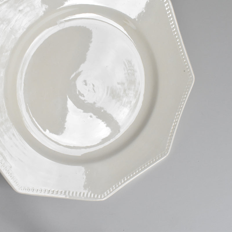 Vintage pedestal plate, Digoin & Sarreguemines, Octagonal