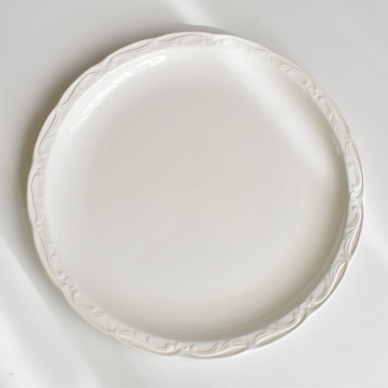 Vintage Plate Digoin & Sarreguemines White Relief E