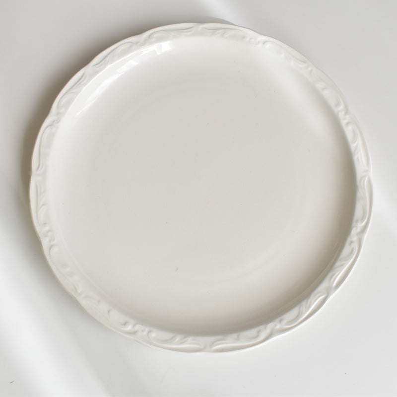 Vintage Digoin & Sarreguemines White Relief Plate G