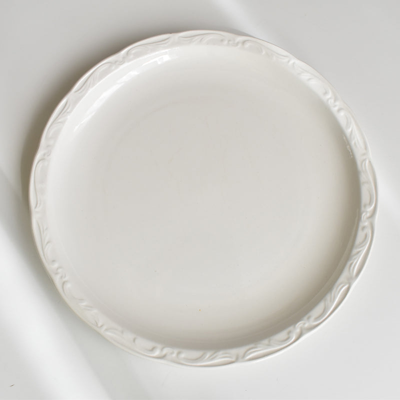 Vintage plate Digoin & Sarreguemines White relief H