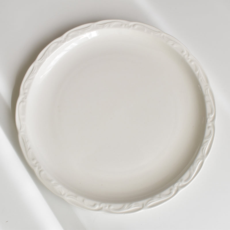 Vintage Plate, Digoin & Sarreguemines, White Relief I