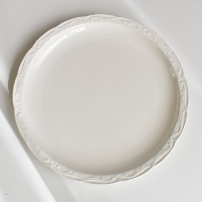 Vintage Plate Digoin & Sarreguemines White Relief J