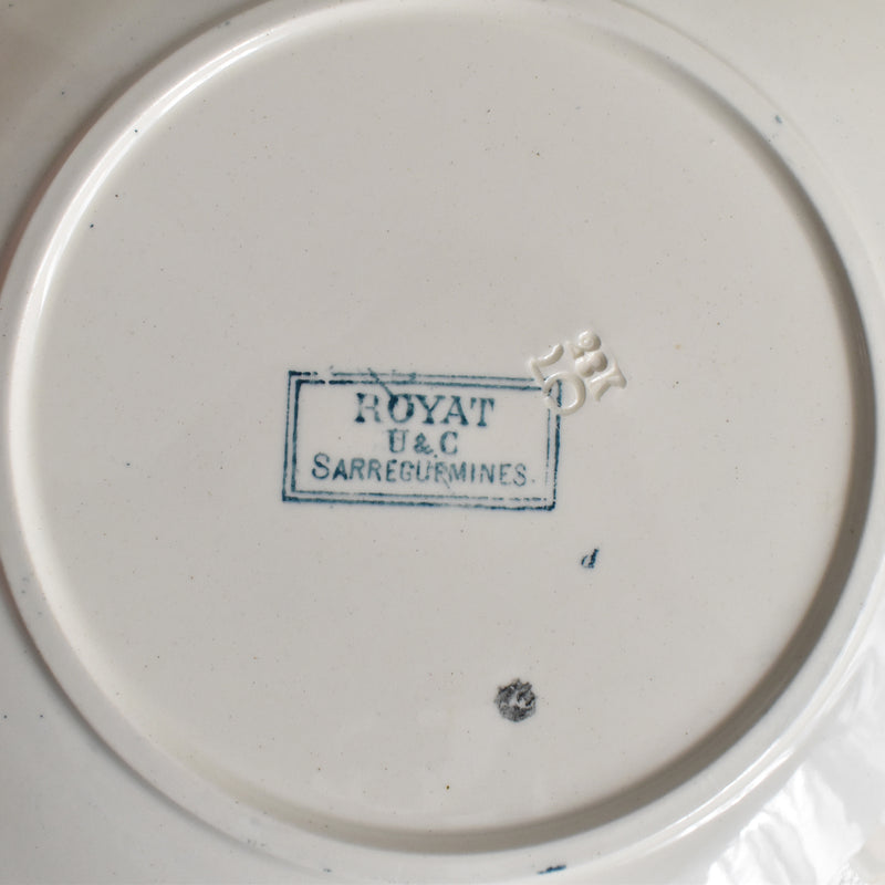 Antique Dessert Plate, U&C Sarreguemines Royat E