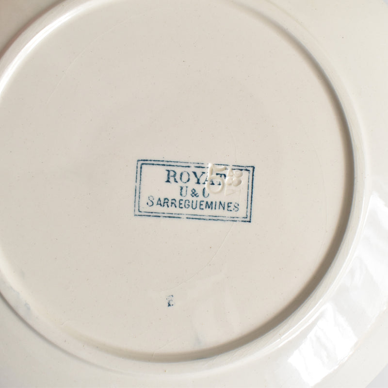 Antique Dessert Plate, U&C Sarreguemines Royat H