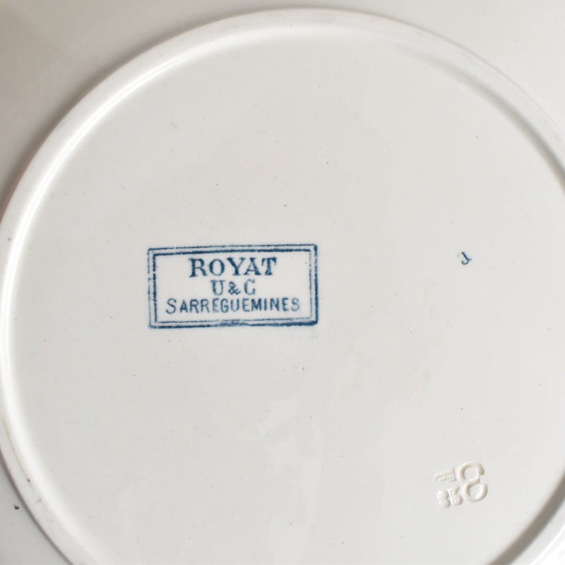 Antique Plate U&C Sarreguemines Royat A