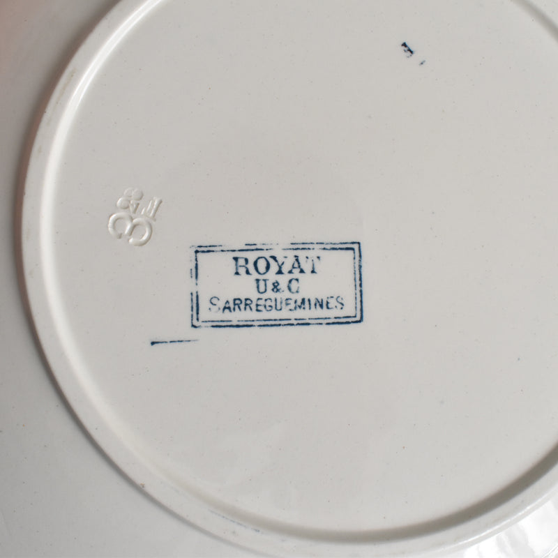 Antique Plate U&C Sarreguemines Royat B