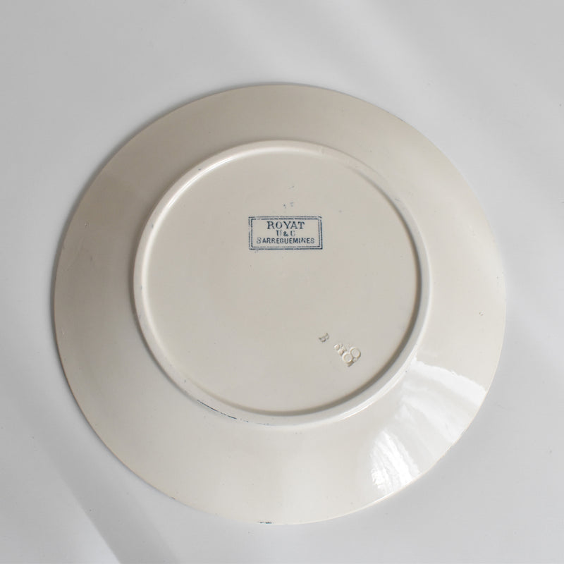 Antique Plate: U&C Sarreguemines Royat C