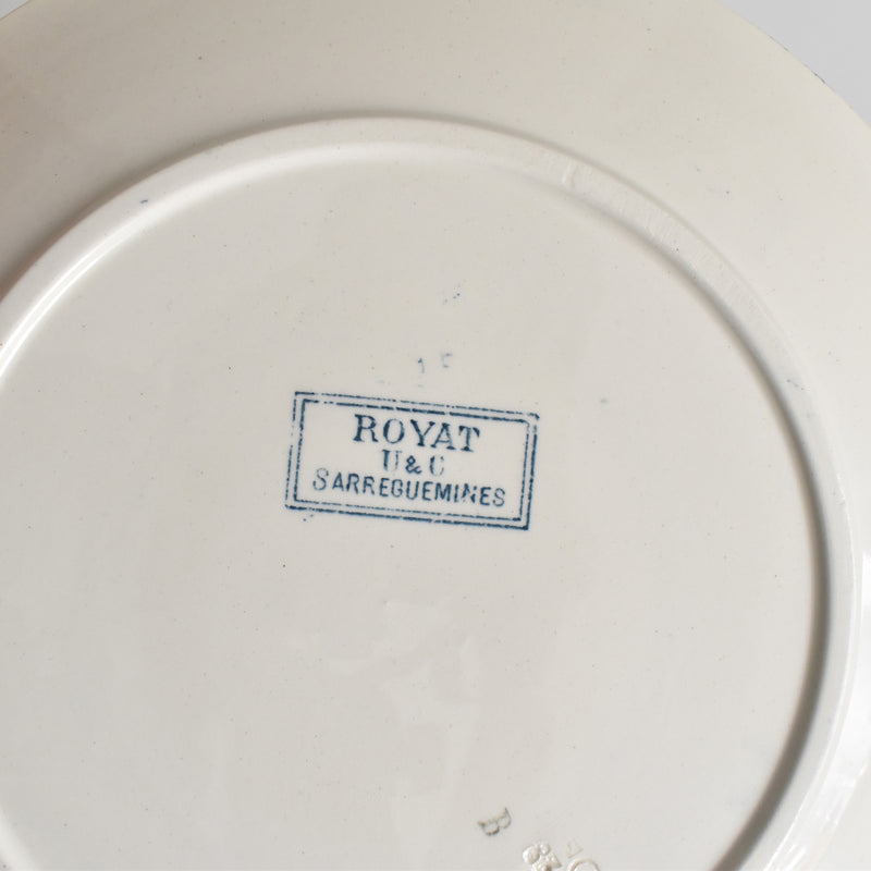 Antique Plate: U&C Sarreguemines Royat C