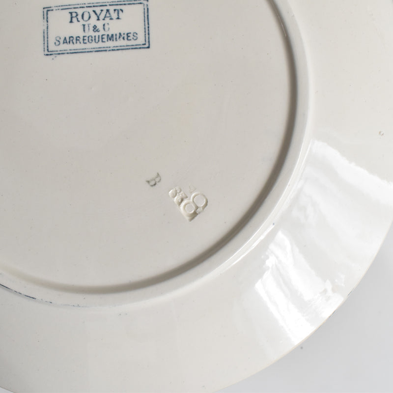 Antique Plate: U&C Sarreguemines Royat C