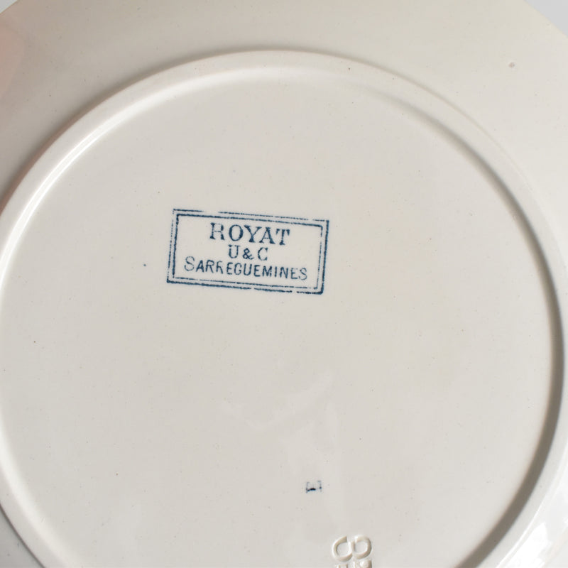 Antique Plate: U&C Sarreguemines Royat D