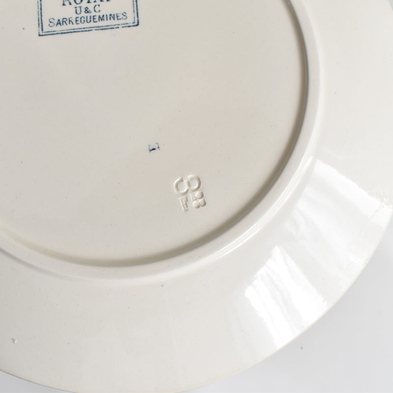 Antique Plate: U&C Sarreguemines Royat D