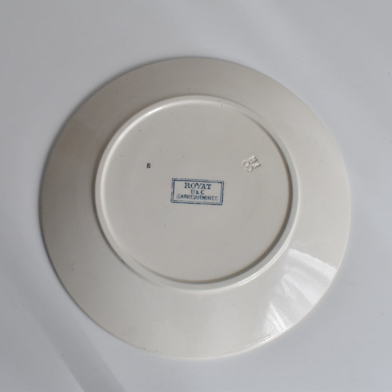 Antique Plate U&C Sarreguemines Royat E