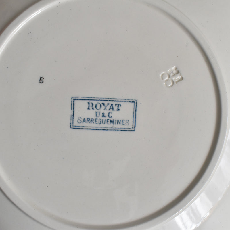 Antique Plate U&C Sarreguemines Royat E