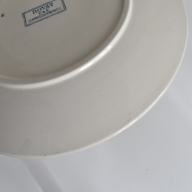 Antique Plate U&C Sarreguemines Royat E