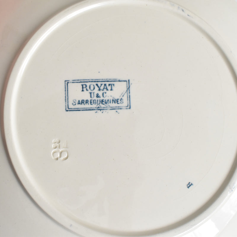 Antique Plate U&C Sarreguemines Royat F
