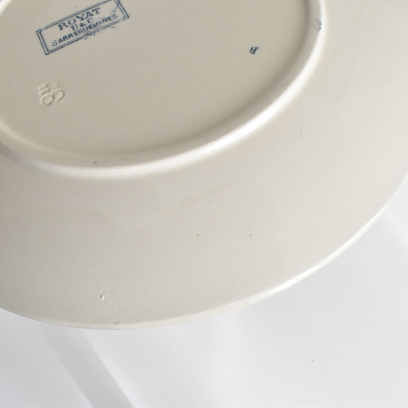 Antique Plate U&C Sarreguemines Royat F