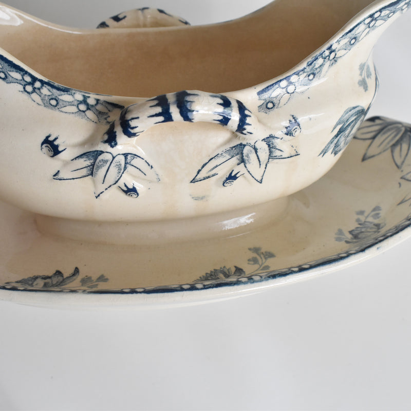 Antique Sauce Boat, U&C Sarreguemines, Royat