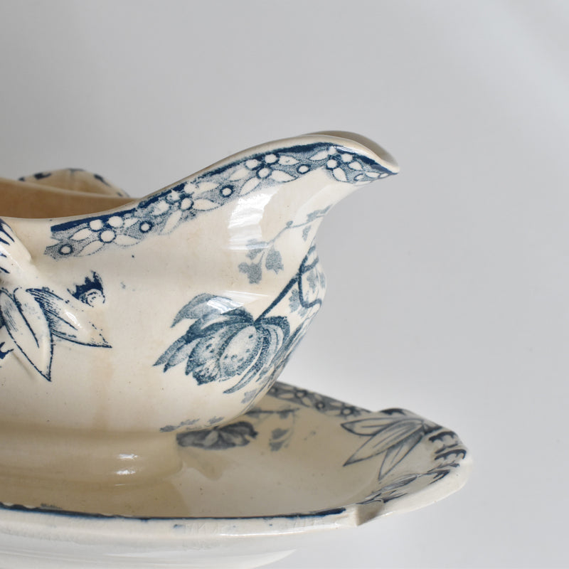 Antique Sauce Boat, U&C Sarreguemines, Royat