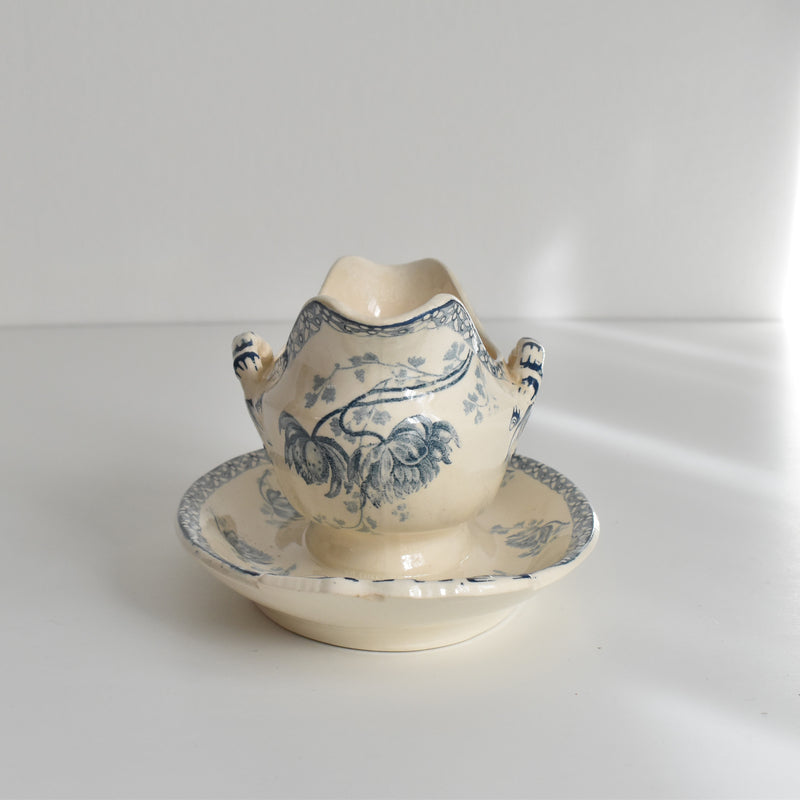 Antique Sauce Boat, U&C Sarreguemines, Royat