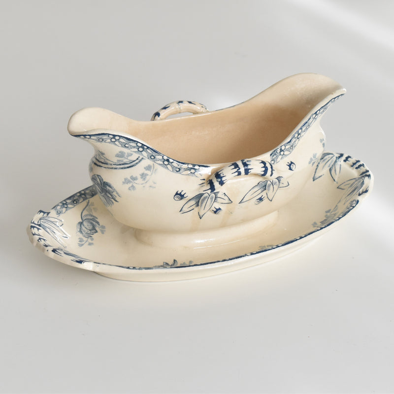Antique Sauce Boat, U&C Sarreguemines, Royat