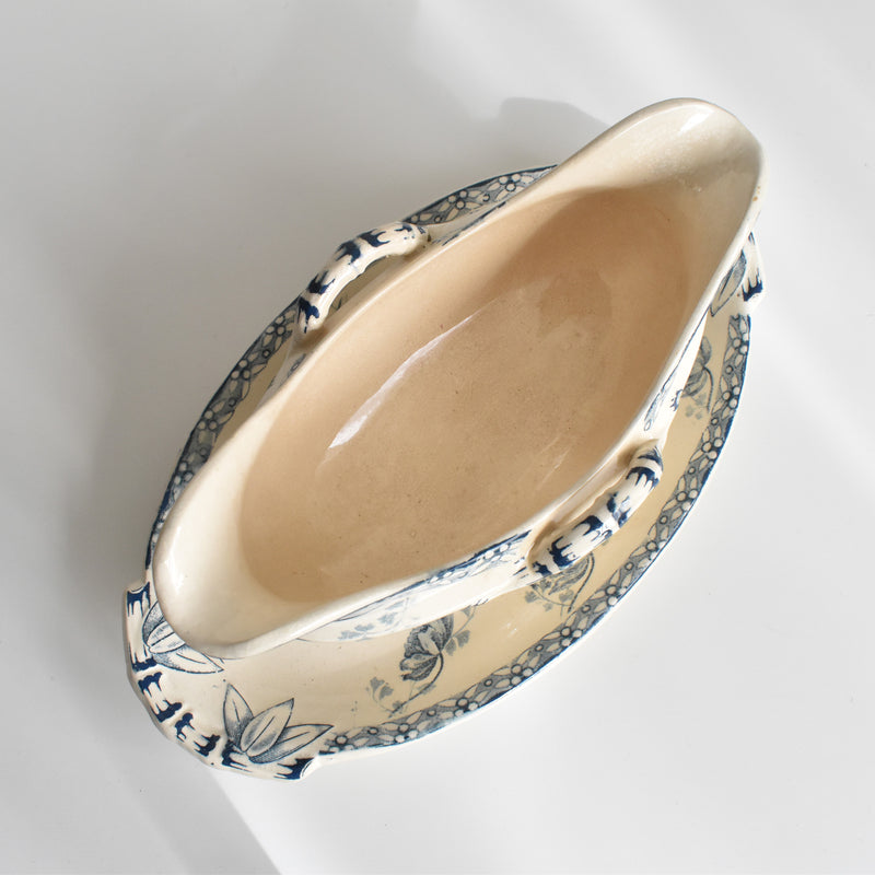 Antique Sauce Boat, U&C Sarreguemines, Royat