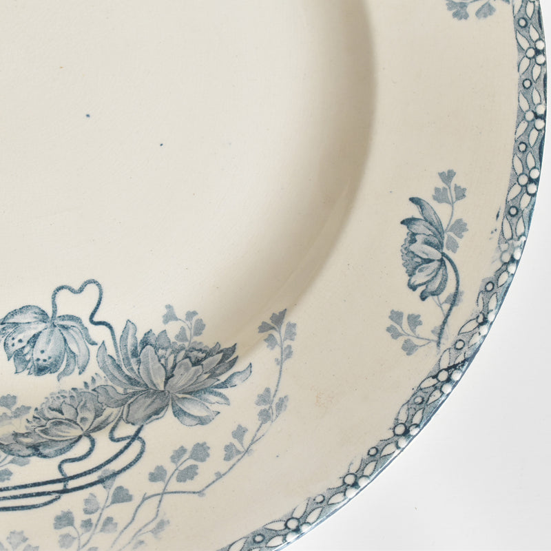 Antique large plate U&C Sarreguemines Royat 31cm