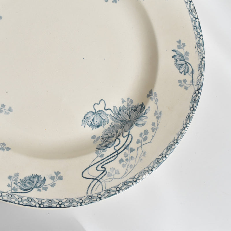Antique large plate U&C Sarreguemines Royat 31cm