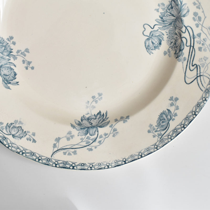 Antique large plate U&C Sarreguemines Royat 31cm