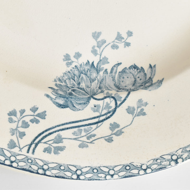 Antique large plate U&C Sarreguemines Royat 31cm