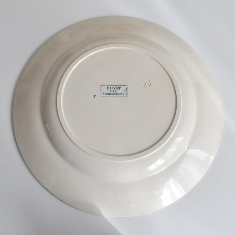 Antique large plate U&C Sarreguemines Royat 31cm