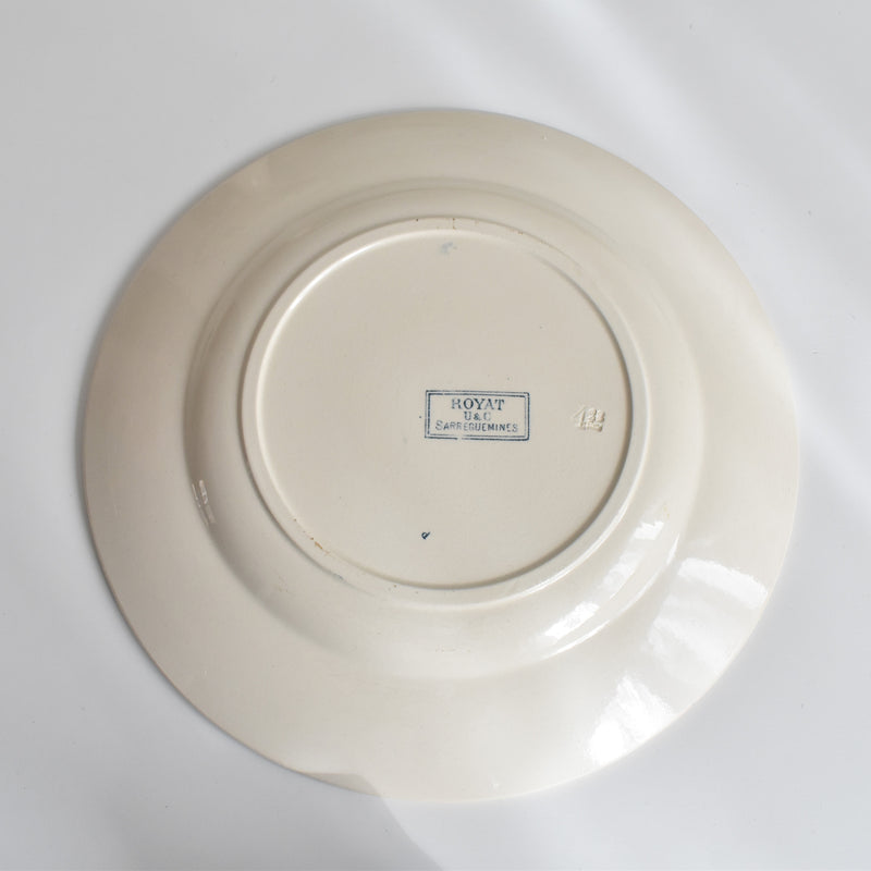 Antique Large Plate - U&C Sarreguemines Royat - 27.5cm