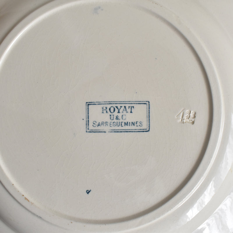 Antique Large Plate - U&C Sarreguemines Royat - 27.5cm
