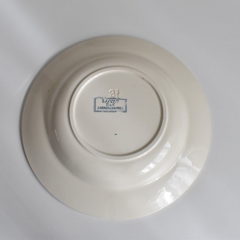 Antique Deep Plate - U&C Sarreguemines Royat A