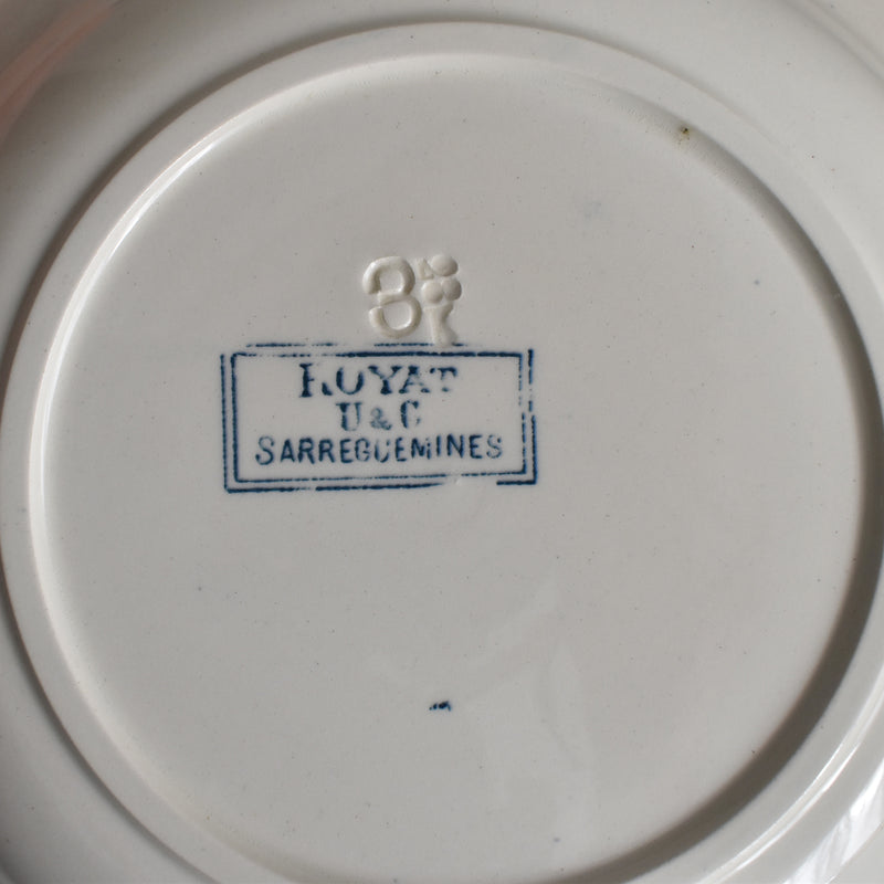 Antique Deep Plate - U&C Sarreguemines Royat A