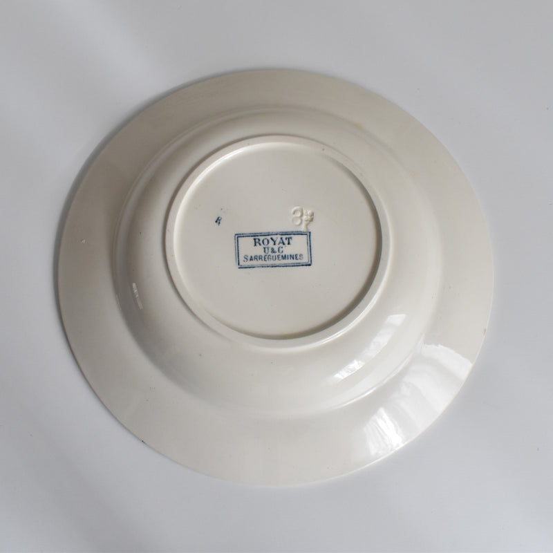 Antique Deep Plate - U&C Sarreguemines Royat (Royat) B
