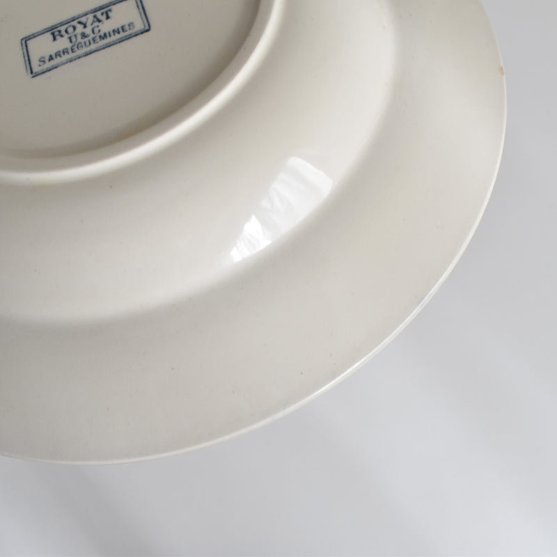Antique Deep Plate - U&C Sarreguemines Royat (Royat) B