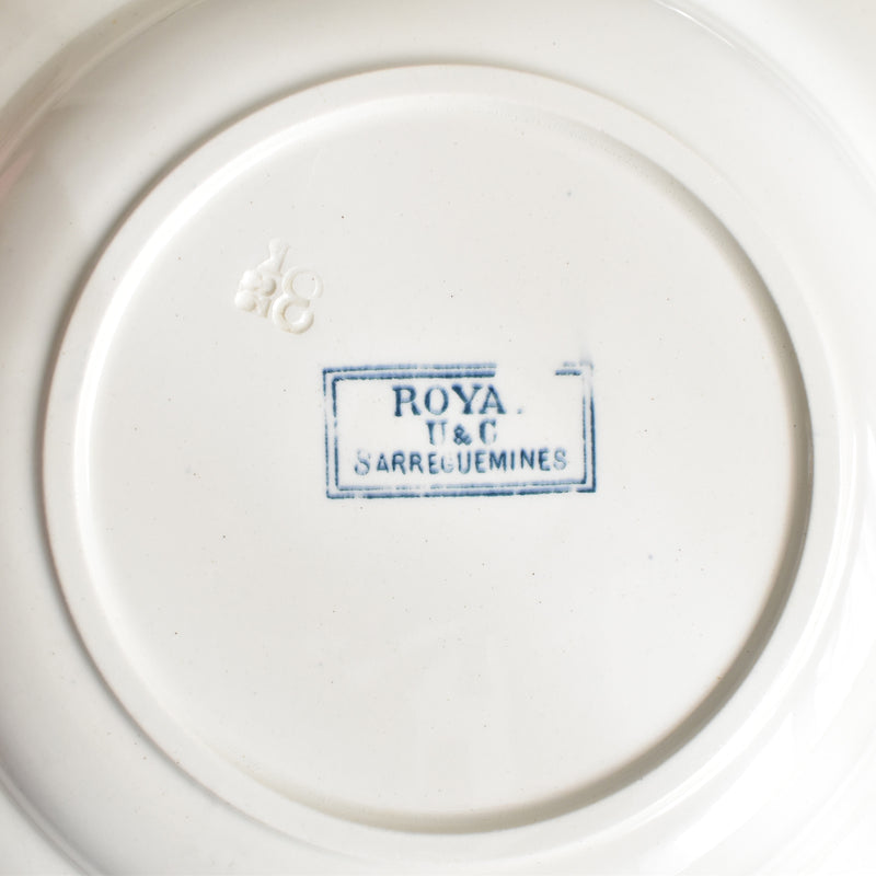 Antique deep plate, U&C Sarreguemines "Royat" C