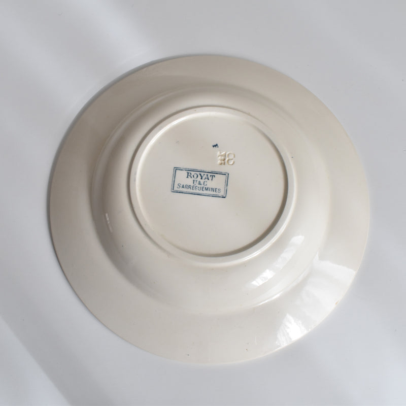 Antique Deep Plate - U&C Sarreguemines Royat (D)