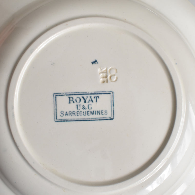 Antique Deep Plate - U&C Sarreguemines Royat (D)