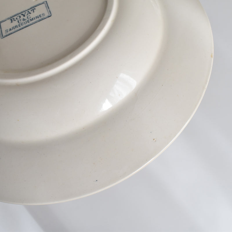 Antique Deep Plate - U&C Sarreguemines Royat (D)