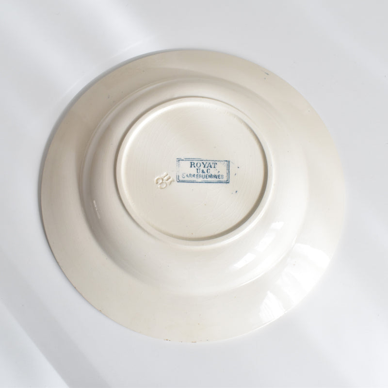Antique Deep Plate, U&C Sarreguemines Royat E