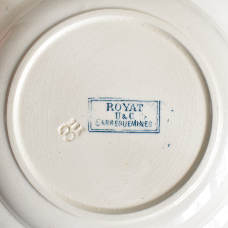 Antique Deep Plate, U&C Sarreguemines Royat E