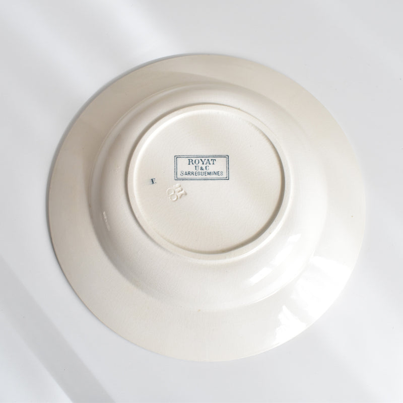 Antique deep plate - U&C Sarreguemines Royat F