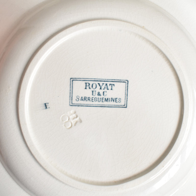 Antique deep plate - U&C Sarreguemines Royat F