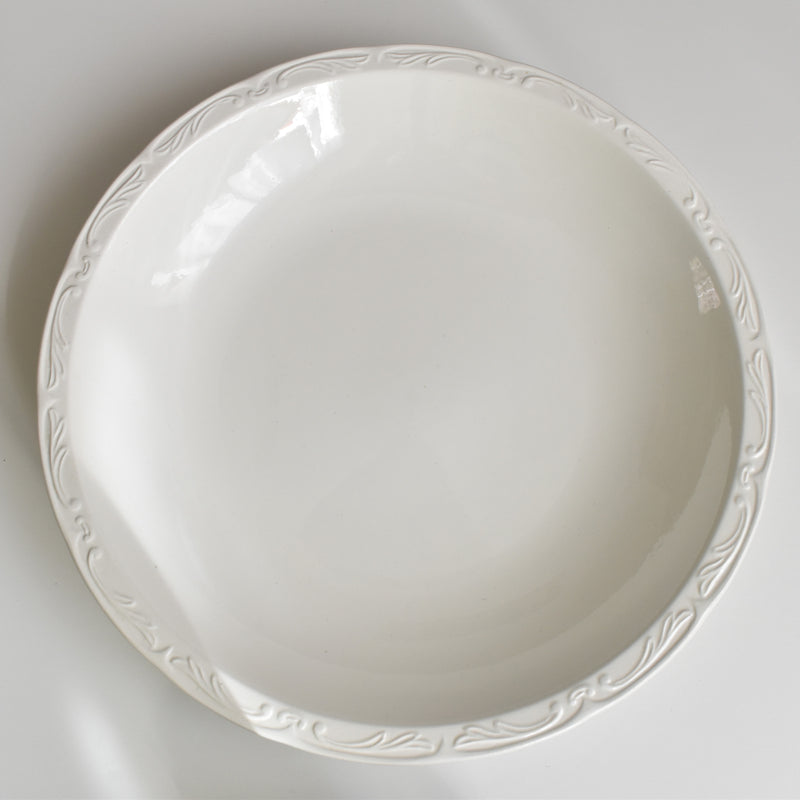 Vintage Deep Dish Digoin & Sarreguemines White Relief