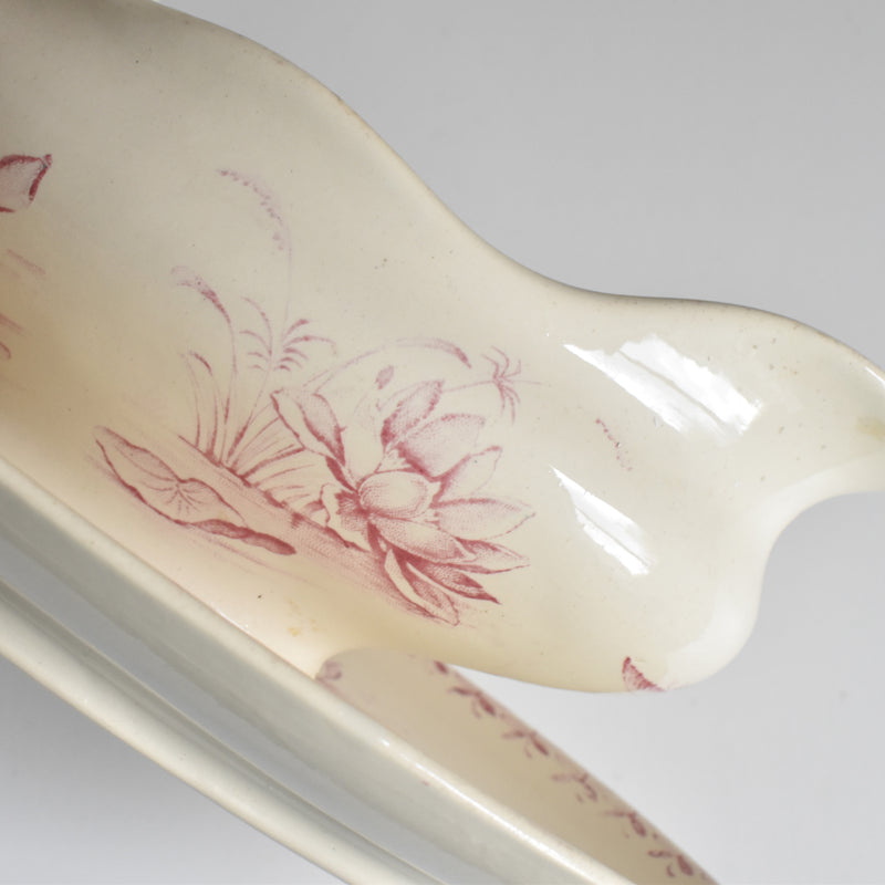 Antique Sauce Boat, Badonviller Nénuphar