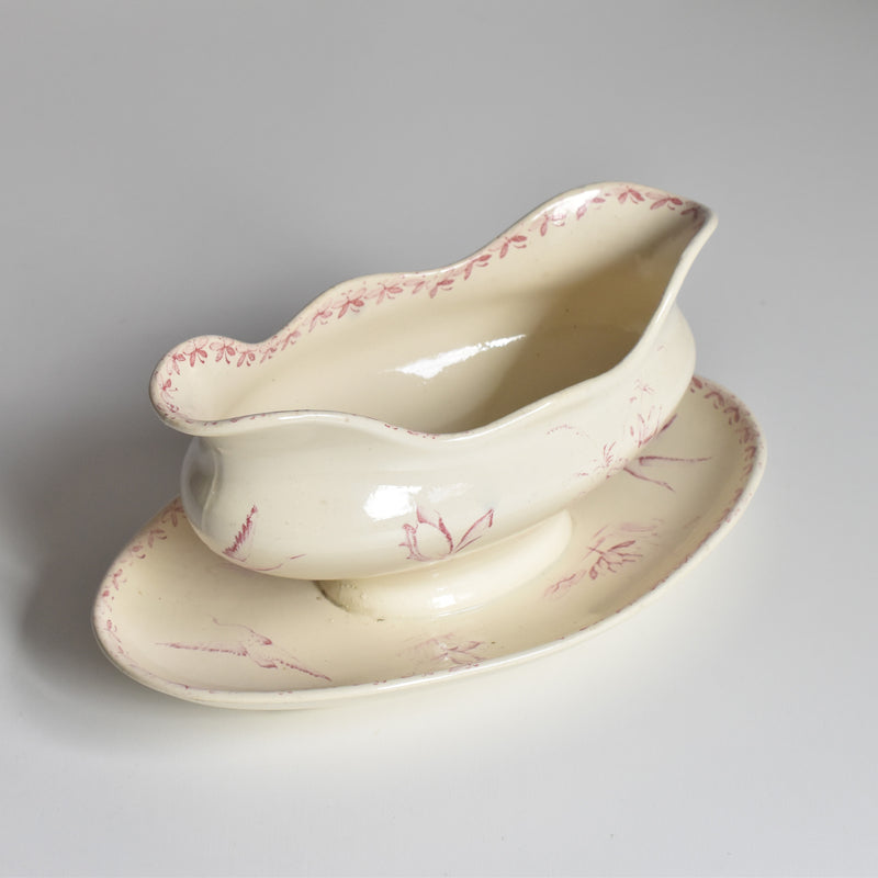 Antique Sauce Boat, Badonviller Nénuphar